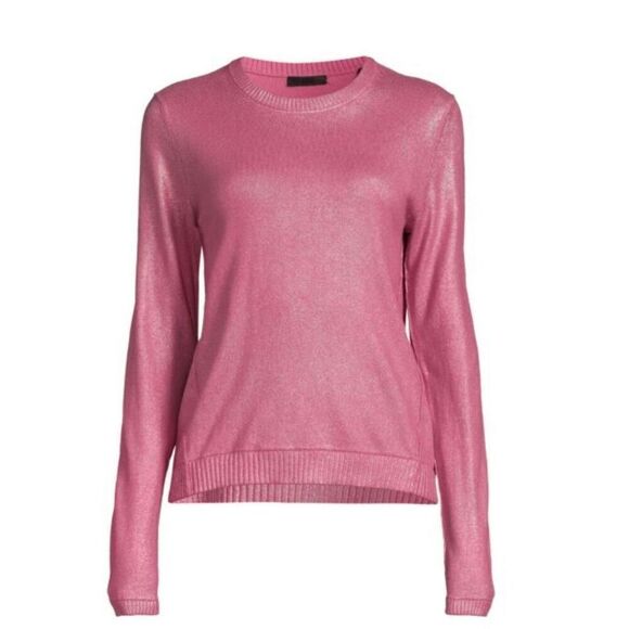 ATM ANTHONY THOMAS MELILLO Cashmere Blend Metallic Crewneck Sweater NWOT Size Me - Picture 1 of 8